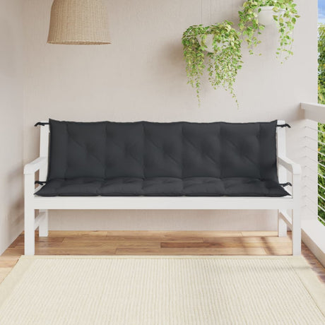 Vidaxx coussins de banc de jardin 2 pcs 180x50x7 cm tissu mélangé anthracite
