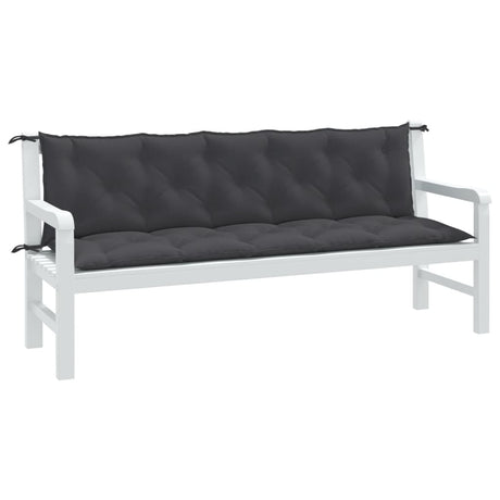 Vidaxx coussins de banc de jardin 2 pcs 180x50x7 cm tissu mélangé anthracite