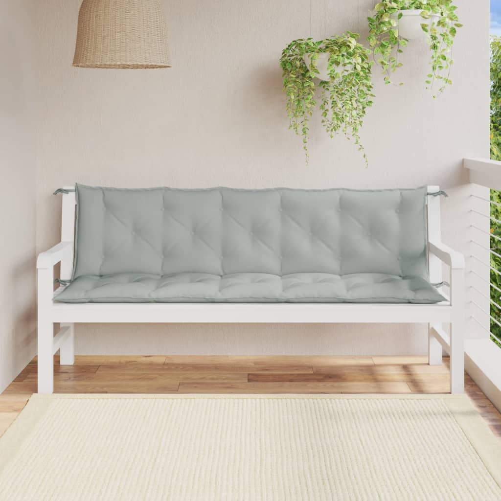 VIDAXL Garden Bench blazine 2 PCS 180x50x7 cm tkanina mešana svetlo siva