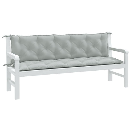 Vidaxx coussins de banc de jardin 2 pcs 180x50x7 cm tissu mélangé gris clair