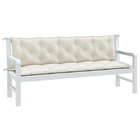 Vidaxx coussins de banc de jardin 2 pcs 180x50x7 cm tissu mélangé crème