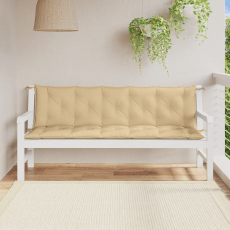 Vidaxx coussins de banc de jardin 2 pcs 180x50x7 cm tissu mélangé beige