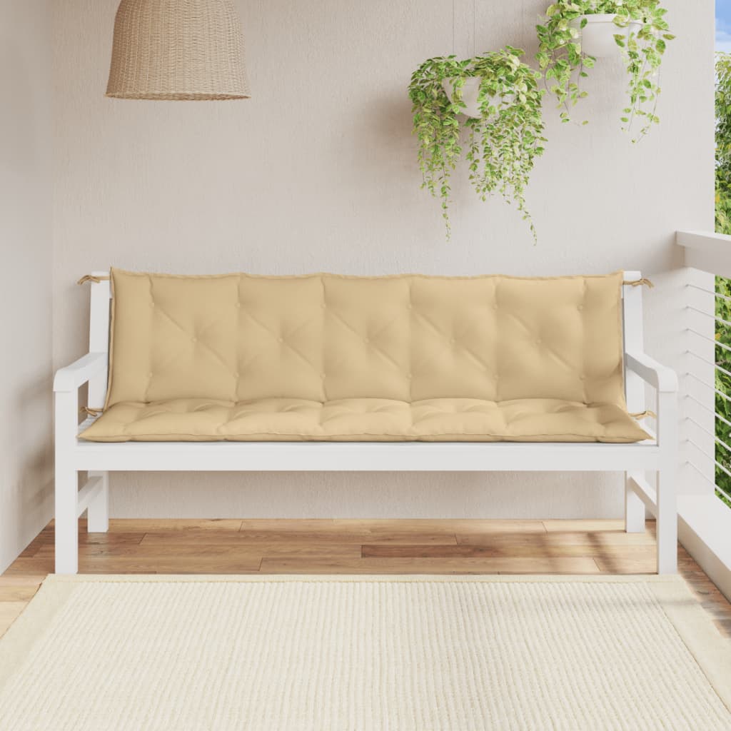 Vidaxl Garden Bench Cushions 2 PCS 180x50x7 cm in tessuto misto beige