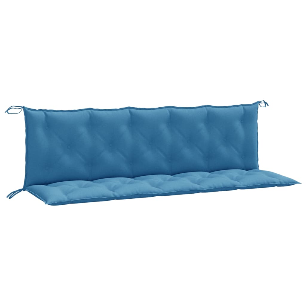 Vidaxx coussins de banc de jardin 2 pcs 180x50x7 cm tissu mélangé bleu