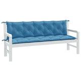 Vidaxx coussins de banc de jardin 2 pcs 180x50x7 cm tissu mélangé bleu