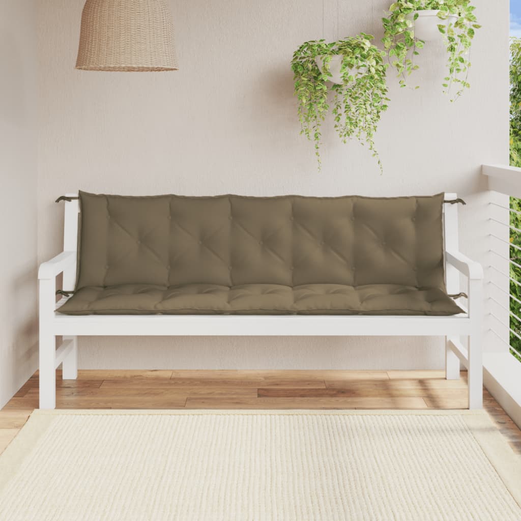 Vidaxx coussins de banc de jardin 2 pcs 180x50x7 cm tissu taupe chiné