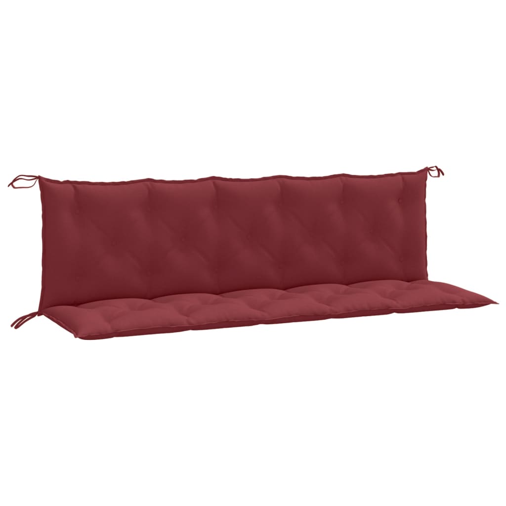 Vidaxx coussins de banc de jardin 2 pcs 180x50x7 cm tissu mélangé rouge vin