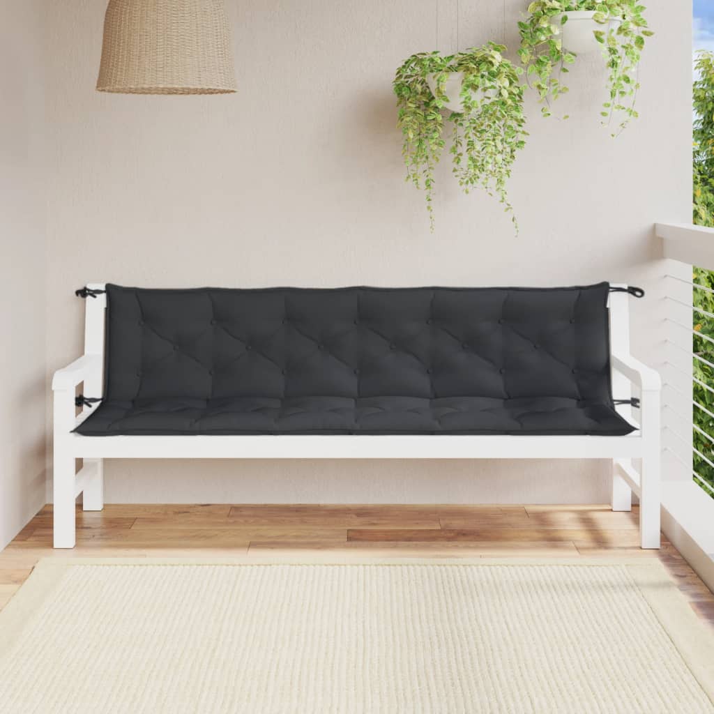 Vidaxx coussins de banc de jardin 2 pcs 200x50x7 cm tissu couleur anthracite mélangée