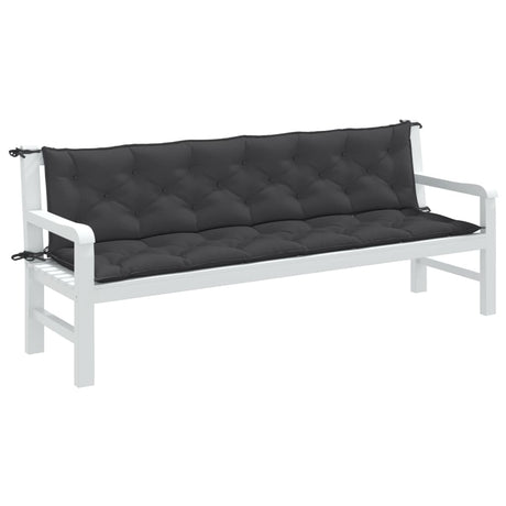 Vidaxx coussins de banc de jardin 2 pcs 200x50x7 cm tissu couleur anthracite mélangée