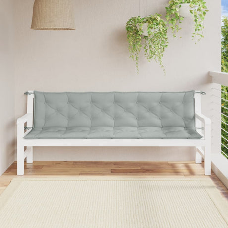 Vidaxx coussins de banc de jardin 2 pcs 200x50x7 cm tissu mélangé gris clair