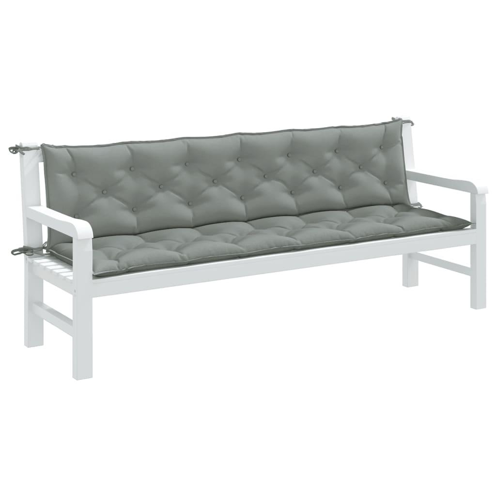 Vidaxl Garden Bench Cushions 2 St 200x50x7 cm tessuto grigio chiaro misto