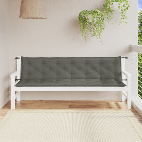 Vidaxx coussins de banc de jardin 2 pcs 200x50x7 cm tissu mélangé gris foncé