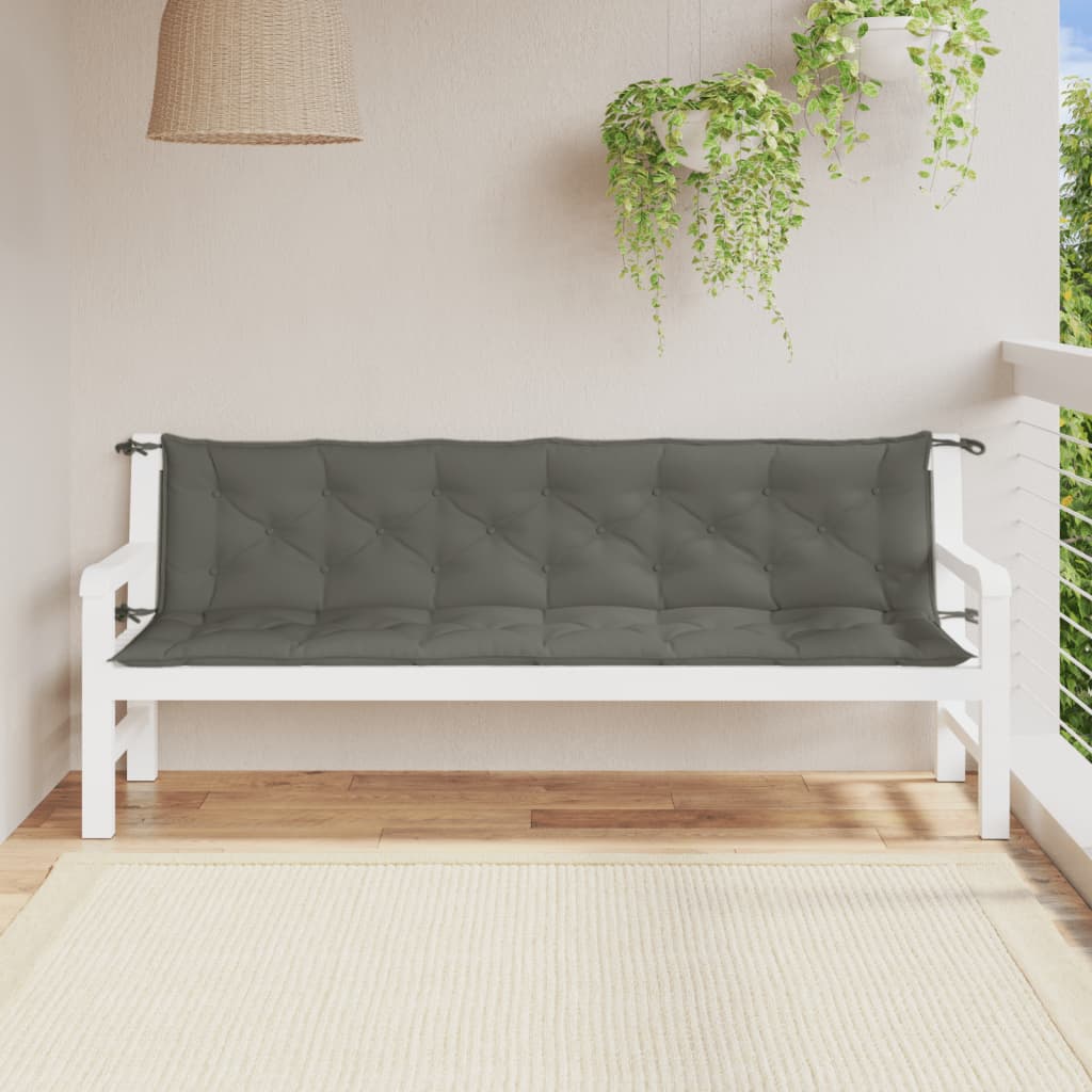 VidaXL Garden bench cushions 2 ST 200x50x7 cm Fabric mixed dark gray