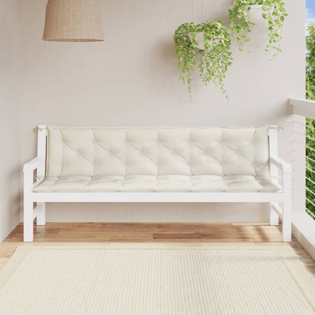 Vidaxx coussins de banc de jardin 2 pcs 200x50x7 cm tissu crème mélangée