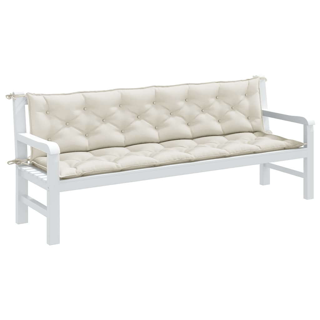 Vidaxx coussins de banc de jardin 2 pcs 200x50x7 cm tissu crème mélangée