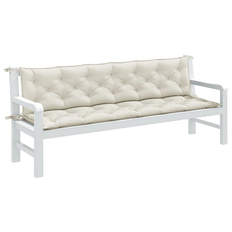 Vidaxx coussins de banc de jardin 2 pcs 200x50x7 cm tissu crème mélangée