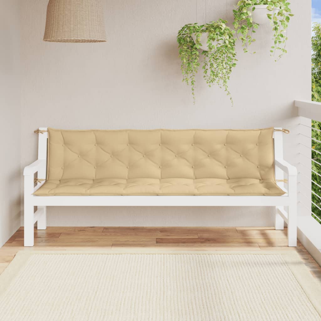 Vidaxx coussins de banc de jardin 2 pcs 200x50x7 cm tissu mélangé beige