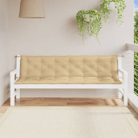 Vidaxx coussins de banc de jardin 2 pcs 200x50x7 cm tissu mélangé beige