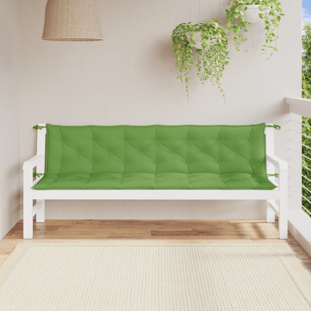 Vidaxl Garden Bench Cushions 2 ST 200x50x7 CM Fabric de color verde mixto