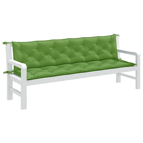 Vidaxx coussins de banc de jardin 2 pcs 200x50x7 cm tissu vert mélangé