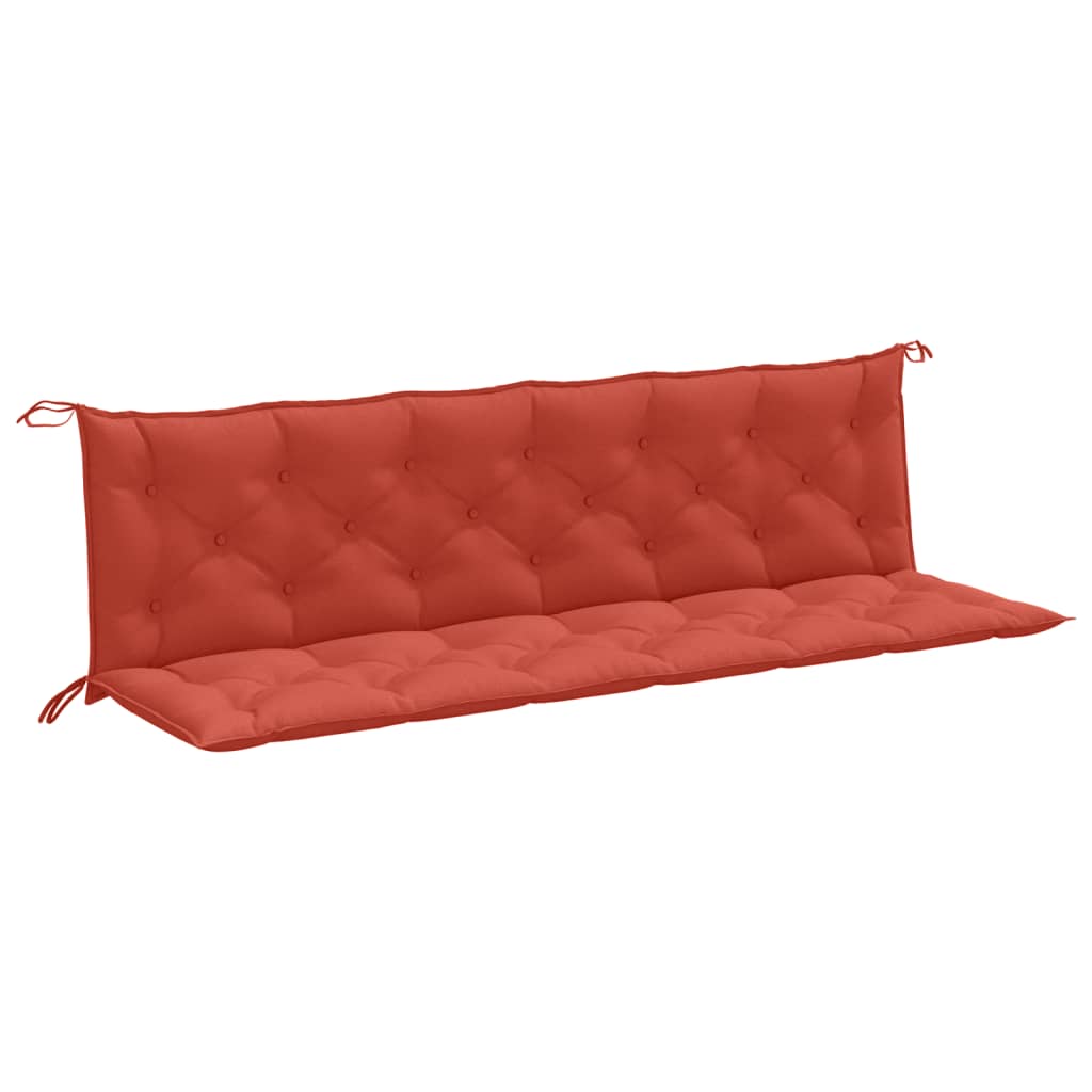 Vidaxx coussins de banc de jardin 2 pcs 200x50x7 cm tissu mélangé rouge