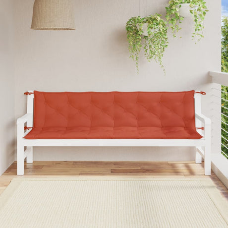 Vidaxx coussins de banc de jardin 2 pcs 200x50x7 cm tissu mélangé rouge