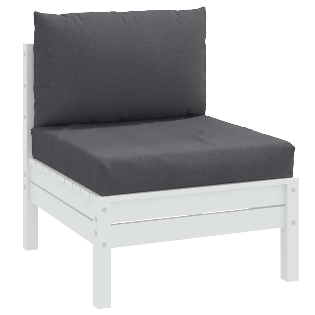 Vidaxl coussins de palette 2 pcs tissu, anthracite mélangé
