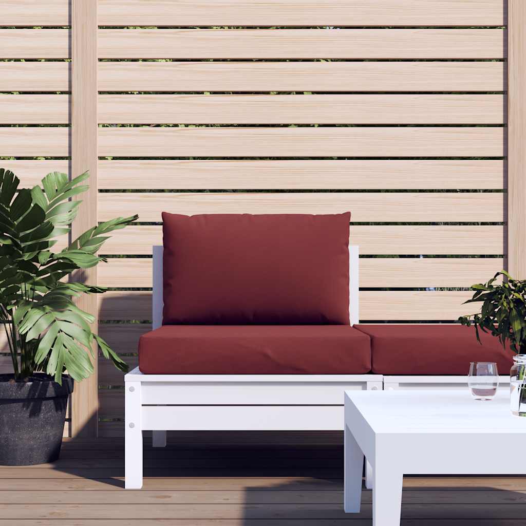 VidaXL coussins de palette 2 pcs tissu mélangé vin rouge