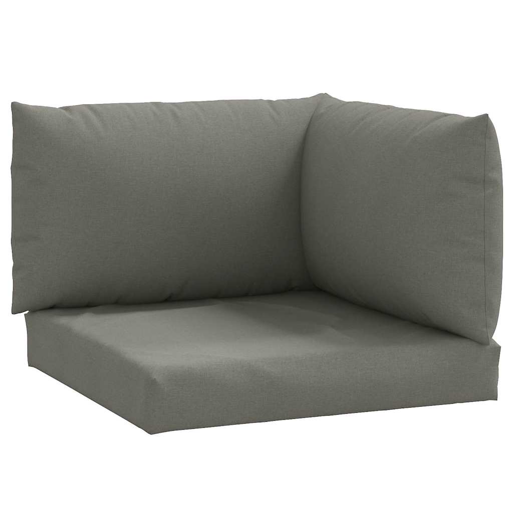 VidaXL coussins de palette 3 pcs tissu, gris foncé mélangé