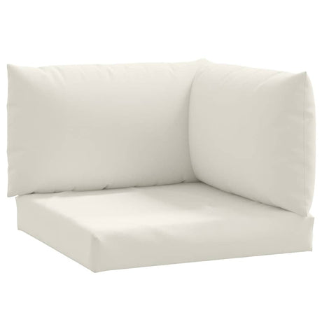 VidaXL coussins de palette 3 pcs tissu, crème mélangée