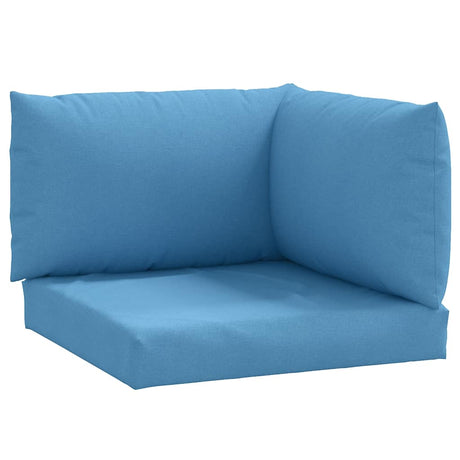 VidaXL coussins de palette 3 pcs tissu mélangé bleu