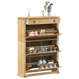 Vidaxl Shoe Cabinet Corona 99x32x138 cm Solid Pine