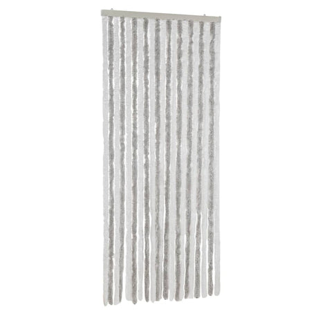 Vidaxx rideau anti-mouches 90x200 cm chenille gris clair et blanc