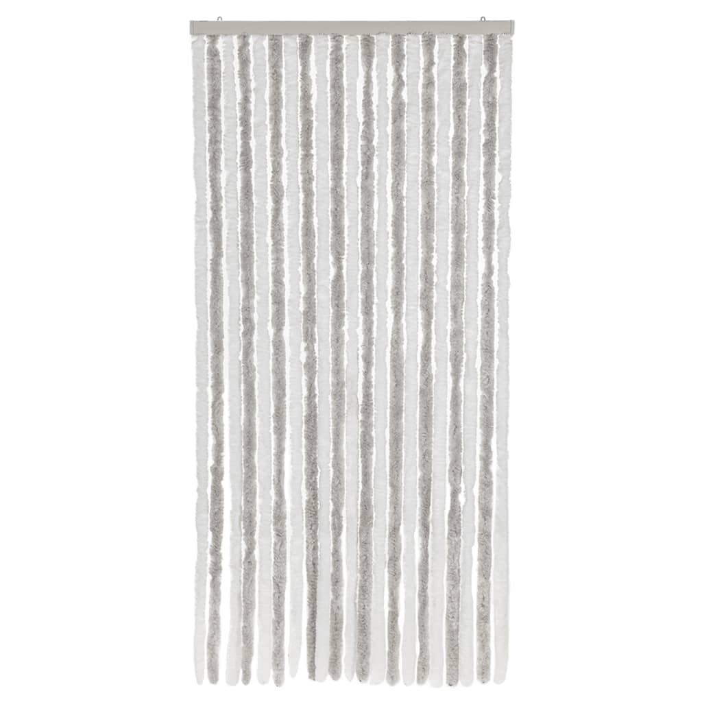 Vidaxx rideau anti-mouches 90x200 cm chenille gris clair et blanc