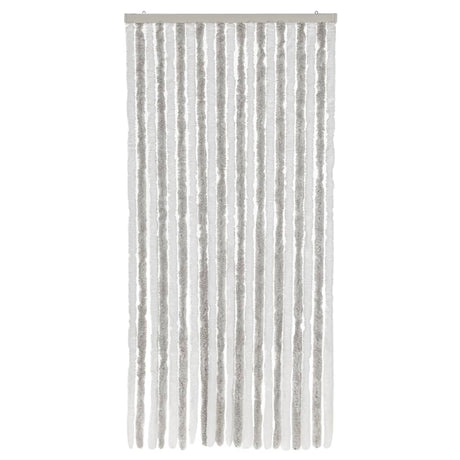 Vidaxx rideau anti-mouches 90x200 cm chenille gris clair et blanc