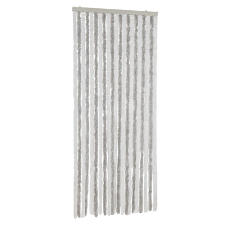 Vidaxx rideau anti-mouches 90x220 cm chenille gris clair et blanc