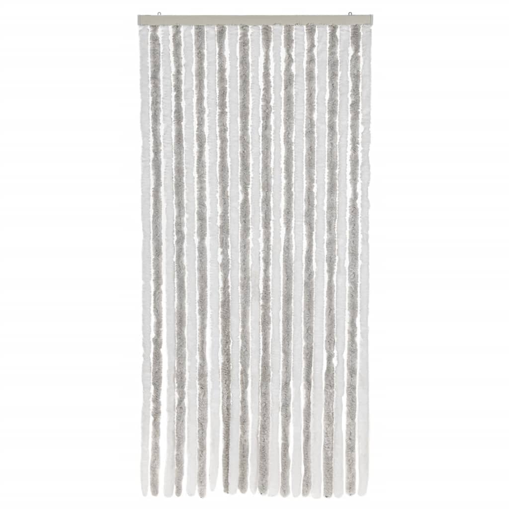 Vidaxx rideau anti-mouches 90x220 cm chenille gris clair et blanc