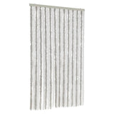 Vidaxx rideau anti-mouches 100x220 cm chenille gris clair et blanc