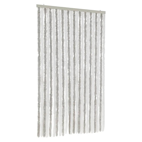 Vidaxx rideau anti-mouches 100x220 cm chenille gris clair et blanc