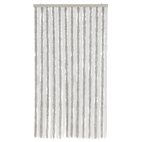 Vidaxx rideau anti-mouches 100x220 cm chenille gris clair et blanc