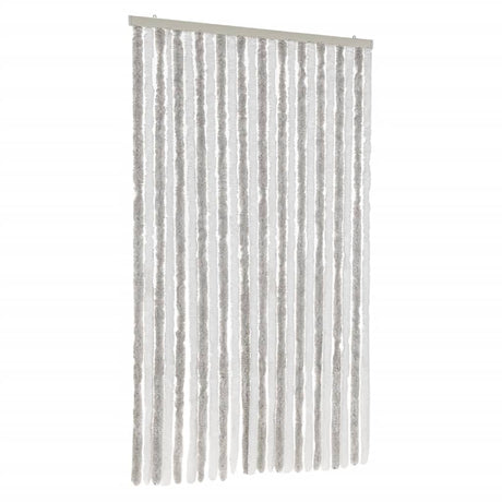 Vidaxx rideau anti-mouches 100x230 cm chenille gris clair et blanc