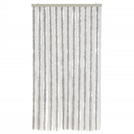 Vidaxx rideau anti-mouches 100x230 cm chenille gris clair et blanc