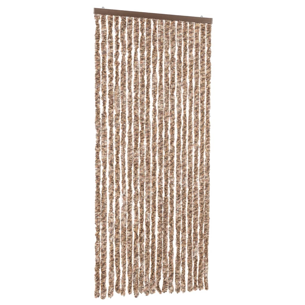 Vidaxx rideau anti-mouches 56x200 cm chenille beige et marron foncé
