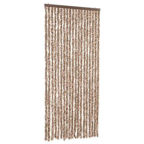 Vidaxx rideau anti-mouches 56x200 cm chenille beige et marron foncé