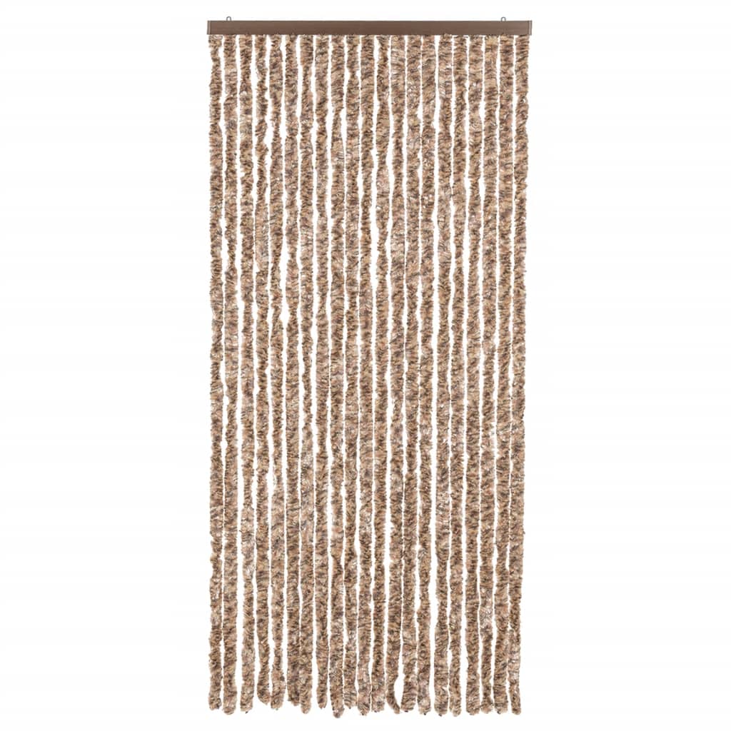 Vidaxx rideau anti-mouches 90x200 cm chenille beige et marron foncé