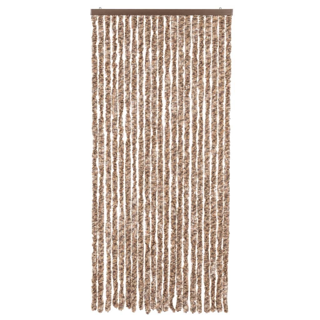 Vidaxl vliegengordijn 90x220 cm chenille beige en donkerbruin