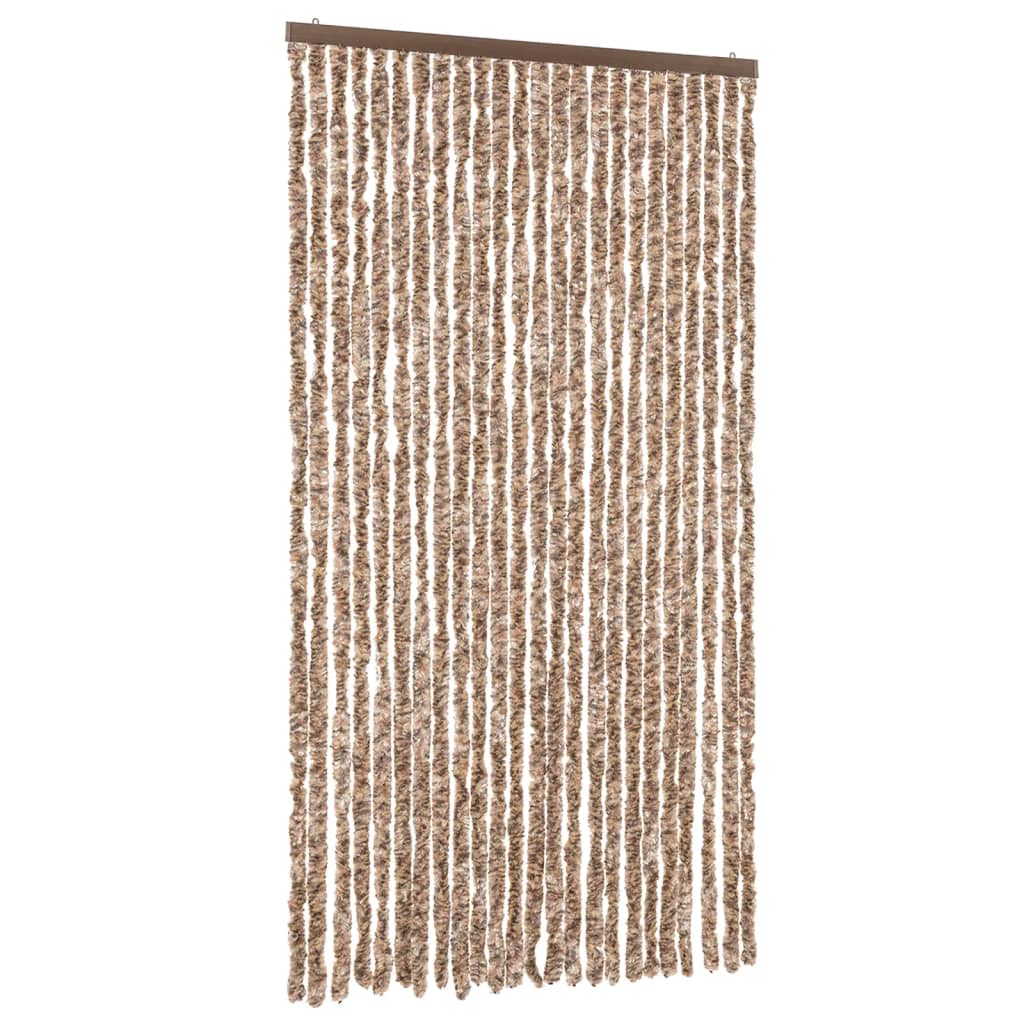 Vidaxx rideau anti-mouches 100x200 cm chenille beige et marron foncé
