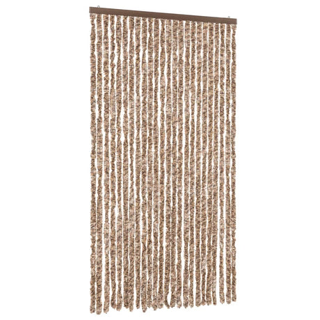 Vidaxx rideau anti-mouches 100x200 cm chenille beige et marron foncé