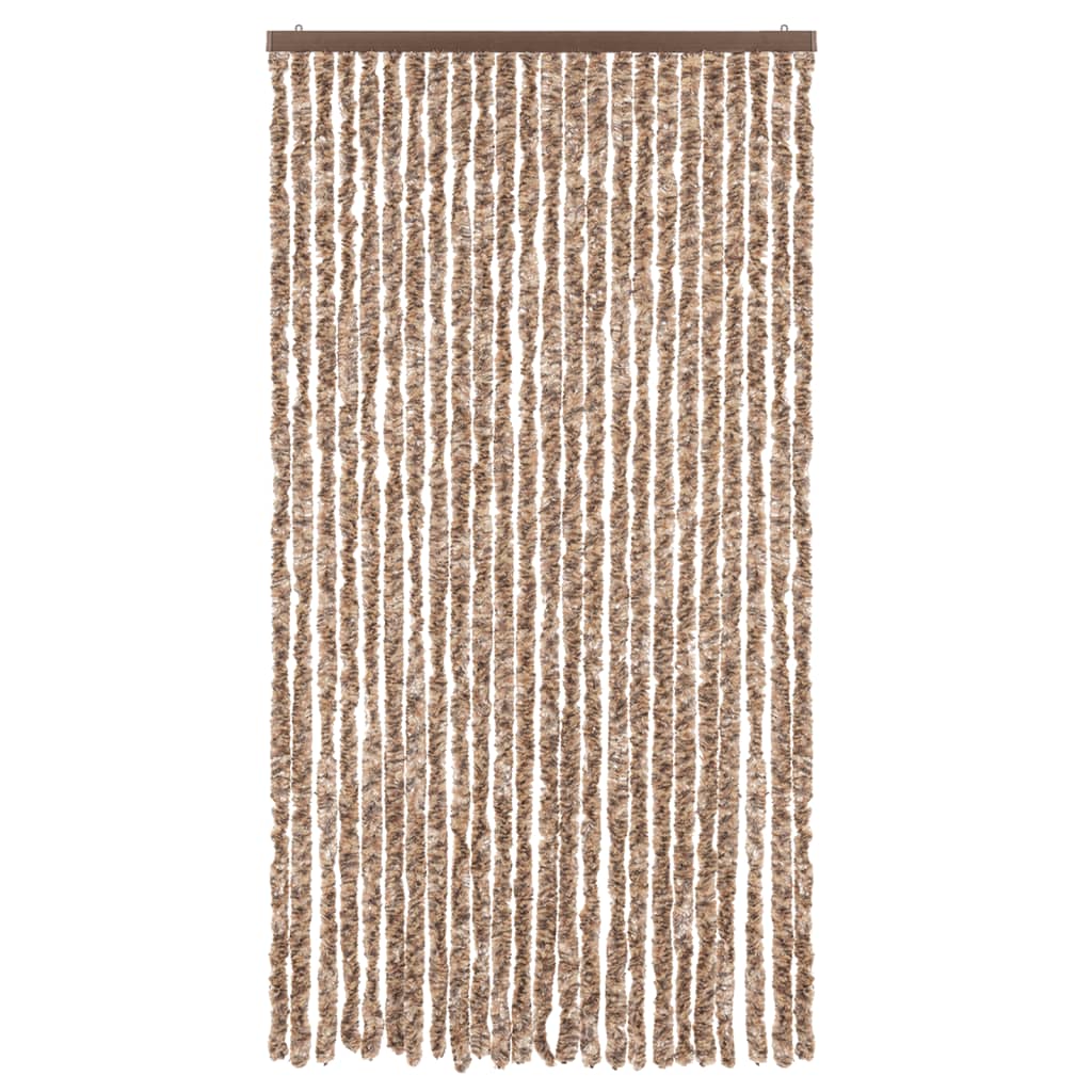 Vidaxx rideau anti-mouches 100x200 cm chenille beige et marron foncé