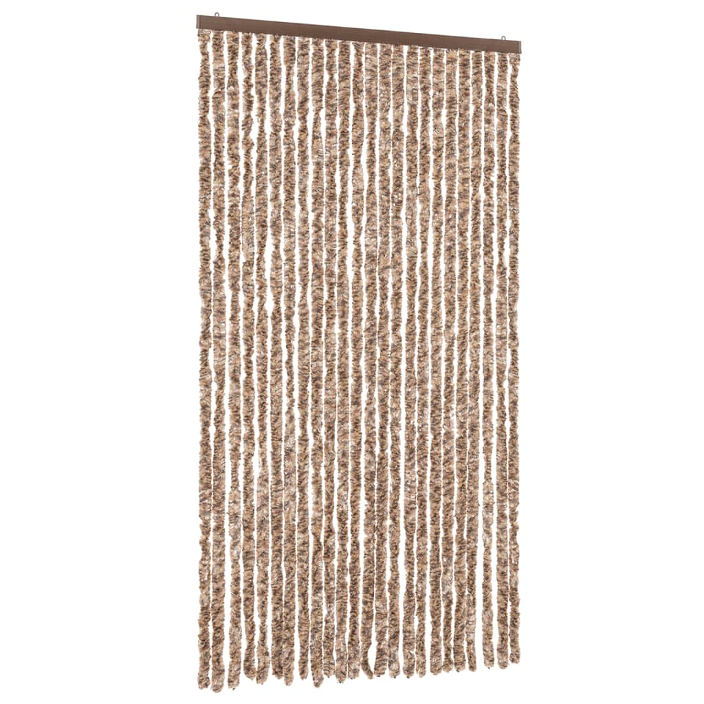 Vidaxl Fly Curtain 100x230 cm CHENILLE BEIGE ET BRORN DARK